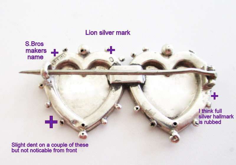 A HALLMARKED SILVER MIZPAH BROOCH--1911-1912