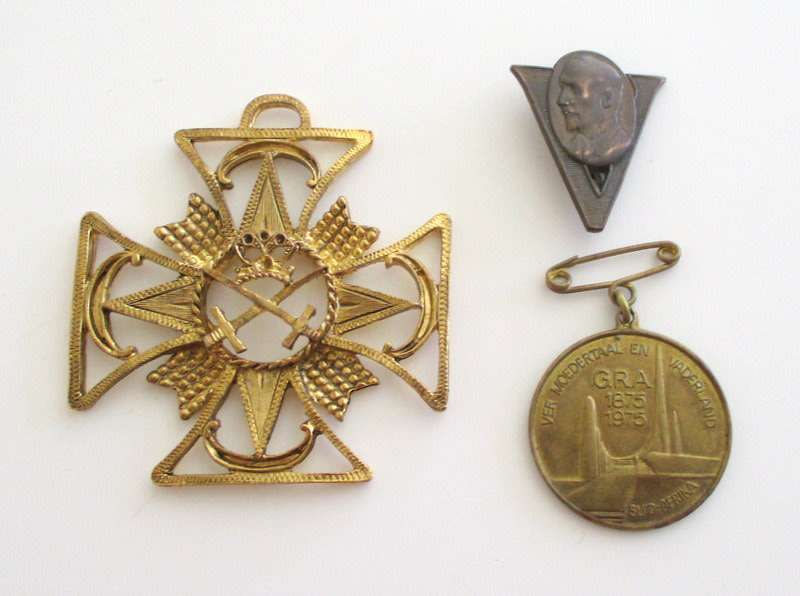 3 BADGES--ONE IS GENERAL SMUTS