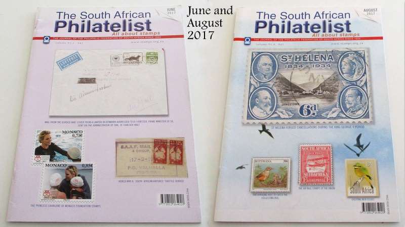 TEN 2017 AND 2018 SOUTH AFRICAN PHILATELIST MAGAZINES