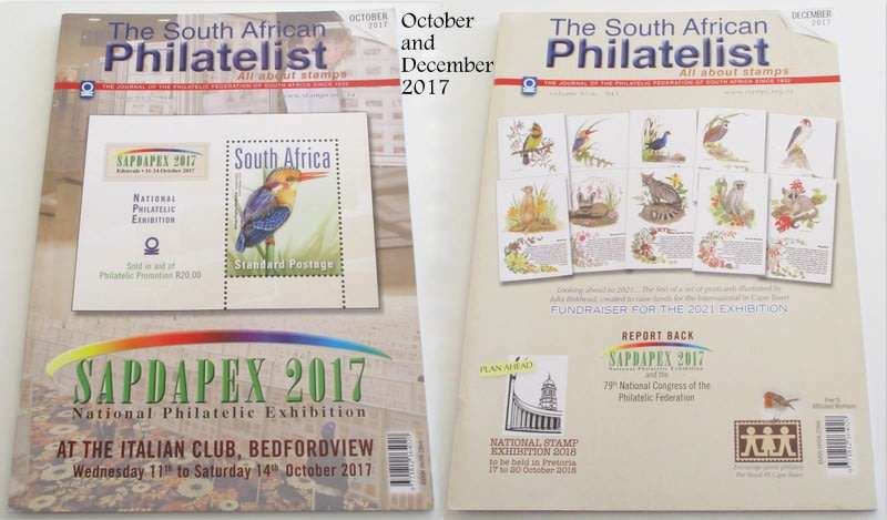 TEN 2017 AND 2018 SOUTH AFRICAN PHILATELIST MAGAZINES