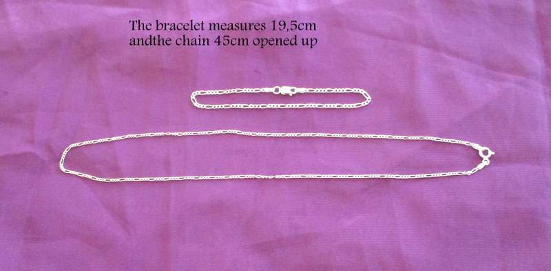 A SOLID SILVER BRACELET AND MATCHING NECKLACE----NEW--5 gram