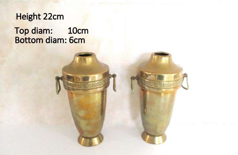 2 ART DECO BRASS VASES