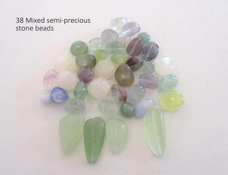 38 MIXED SEMI-PRECIOUS STONE BEADS