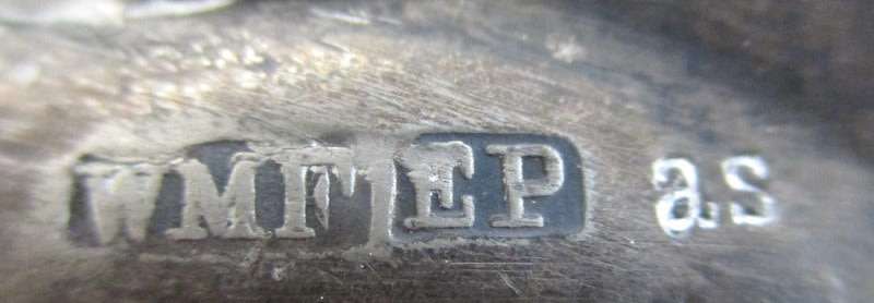 AN ART NOUVEAU WMF SILVER PLATED CARD TRAY--NEEDS A PROFESSIONAL CLEAN