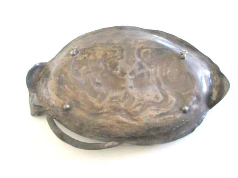 AN ART NOUVEAU WMF SILVER PLATED CARD TRAY--NEEDS A PROFESSIONAL CLEAN