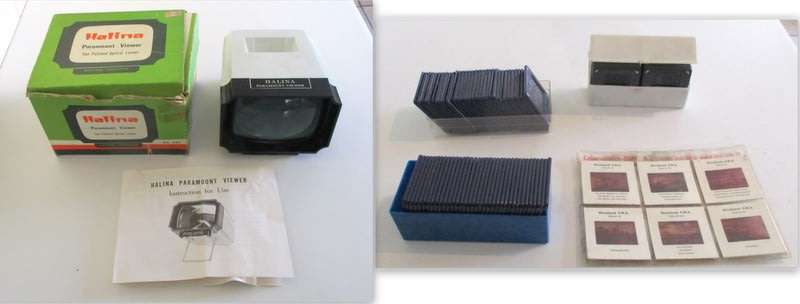 HALINA SLIDE VIEWER WITH INSTRUCTION INCLUDES SCENIC SLIDES WINDHOEK ETC--Excellent condition