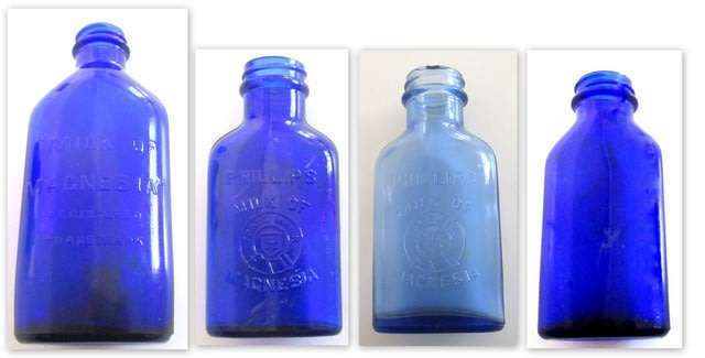 4 MILK OF MAGNESIA BOTTLES--USA AND OTHERS