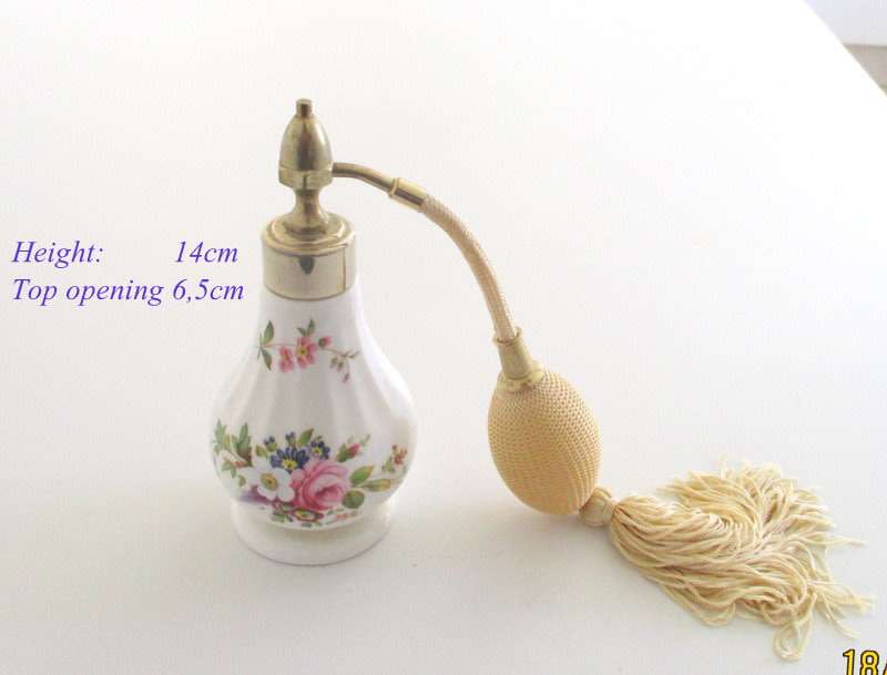 A CERAMIC PERFUME ATOMIZER MADE BY AYNSLEY