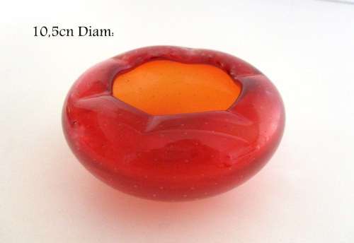 A HEAVY MURANO GLASS BOWL---MEDIUM SIZE--IN PERFECT CONDITION