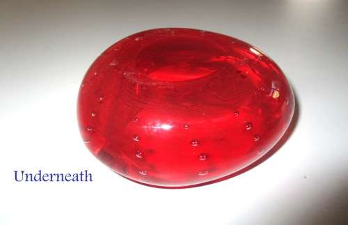 A HEAVY MURANO GLASS BOWL---MEDIUM SIZE--IN PERFECT CONDITION