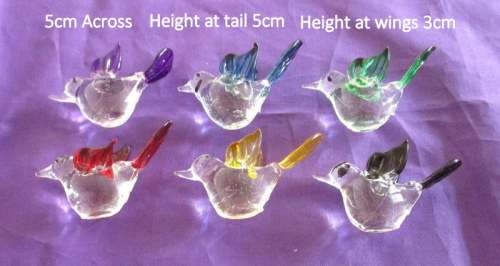 A SET OF SIX WELL MADE MURANO BIRDS---Perfect