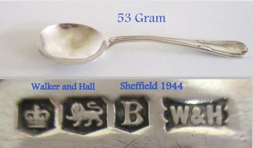 A HALLMARKED SILVER SOUP SPOON AND 2 HALLMARKED HANDLES--60 Gram +   Please read description