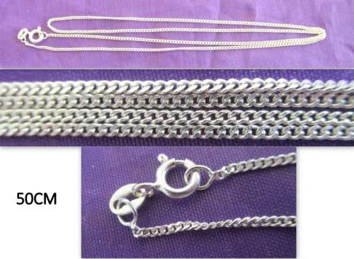 AN ATTRACTIVE STERLING SILVER  CHAIN 50cm---NEW
