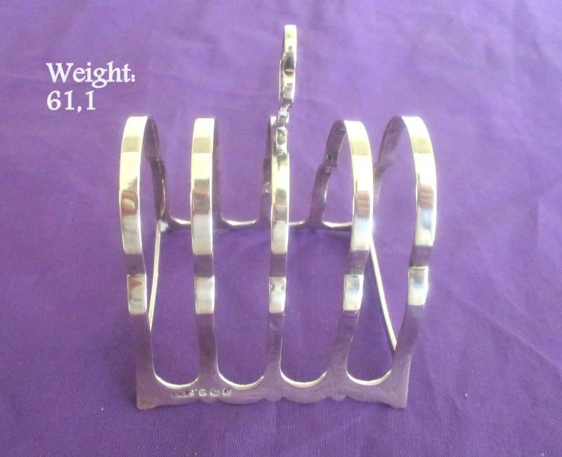 A HALLMARKED SILVER TOAST RACK (B) WEIGHT: 61,1 gram