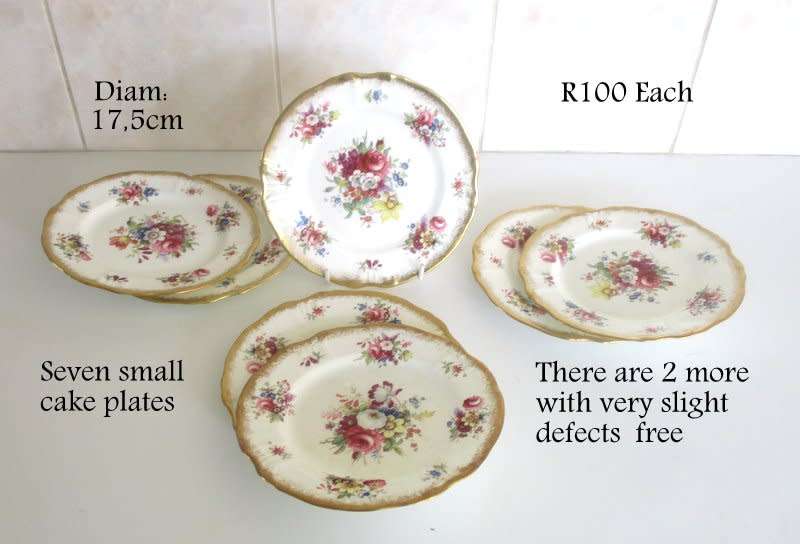 RARE HAMMERSLEY CHINA CAKE PLATES--Lady Patricia pattern--7 Available