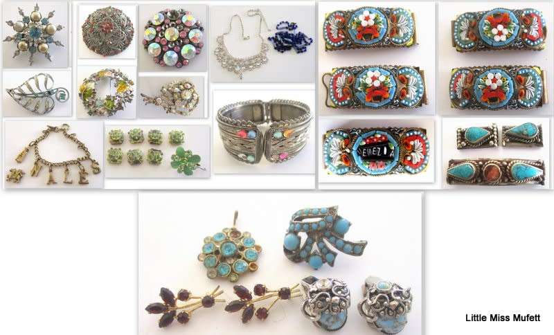 A LOT OF VINTAGE JEWELLERY WITH DEFECTS THAT CAN BE USED AS PARTS OR REPAIRED