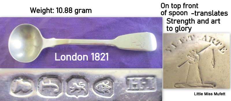 2 HALLMARKED SILVER SPOONS--1821 and 1925---Read description