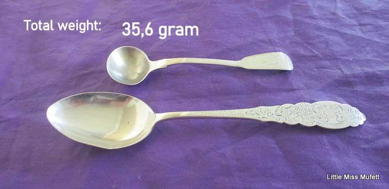 2 HALLMARKED SILVER SPOONS--1821 and 1925---Read description
