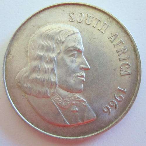 A 1966 SOUTH AFRICAN ,800 SILVER 1 RAND---SAS 10