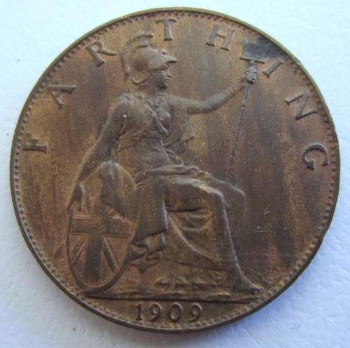 A 1909 EDWARD V11 FARTHING.