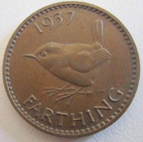 A 1937  BRITISH FARTHING--BM 9