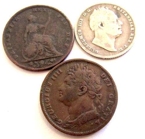 3 BRITISH COINS 1825,1834 AND 1835