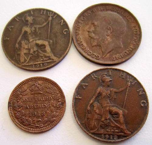 4 BRITISH COINS 1911,2x1913,1919