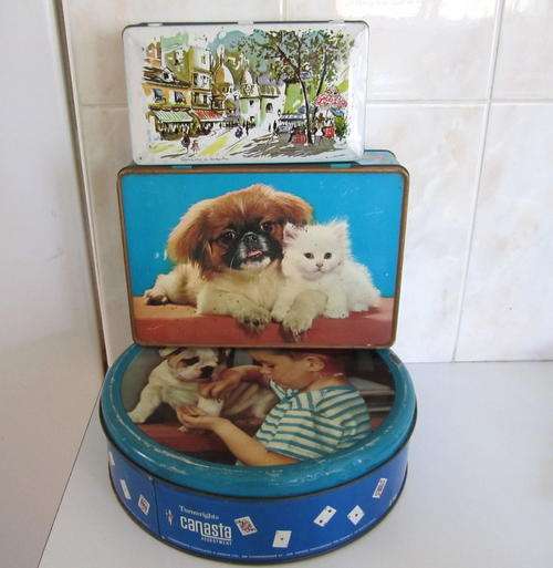 3 VINTAGE BISCUITS TINS