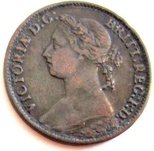 AN 1884 VICTORIA BRITISH FARTHING---VIC 2