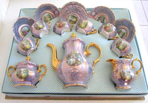 A COMPLETE LUSTREWARE COFFFEE SET ---PERFECT