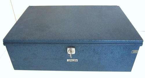 A STRONG BOX WITH ITS KEY--Ideal for storing valuables or documents