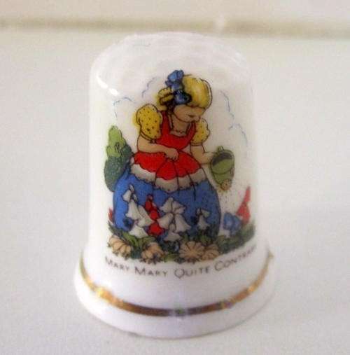 A NURSERY RHYME THIMBLE---MARY,MARY,QUITE CONTRARY
