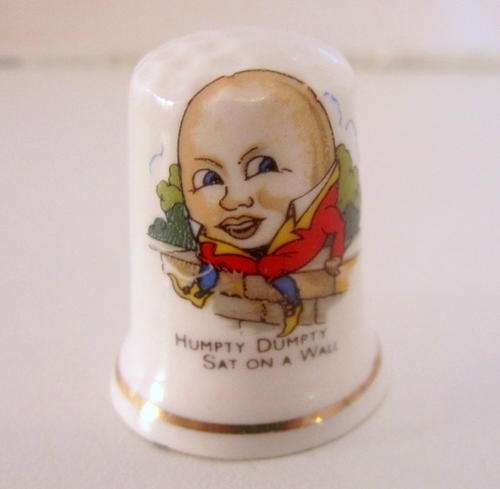 A NURSERY RHYME THIMBLE---HUMPTY DUMPTY