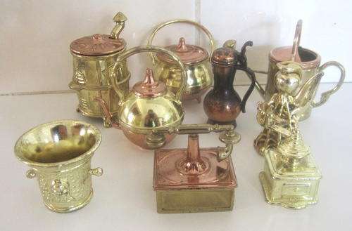 9 BRASS AND COPPER ORNAMENTS