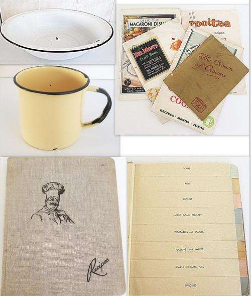 VINTAGE ENAMELWARE AND OTHER KITCHENALIA