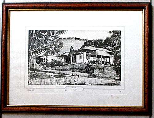 A PRINT OF AN ETCHING OF PILGRIMS REST ( POST OFFICE )--SIGNED BY THE ARTIST