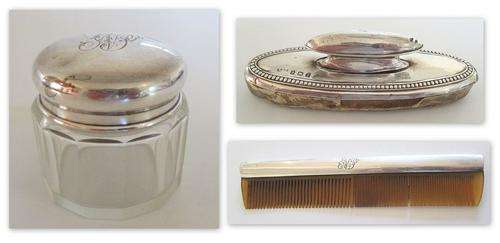 3 HALLMARKED SILVER ITEMS--READ DESCRIPTION.