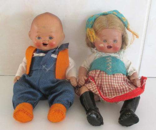 ADORABLE PAIR OF RARE SONNEBERGER DOLLS 1893-1930