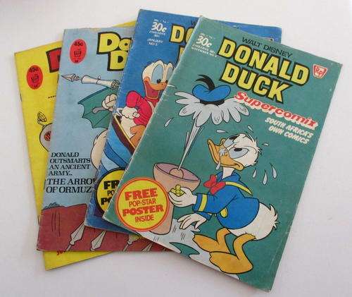 4 VINTAGE DISNEY COMICS--"SOUTH AFRICA'S OWN COMIC"--DONALD DUCK
