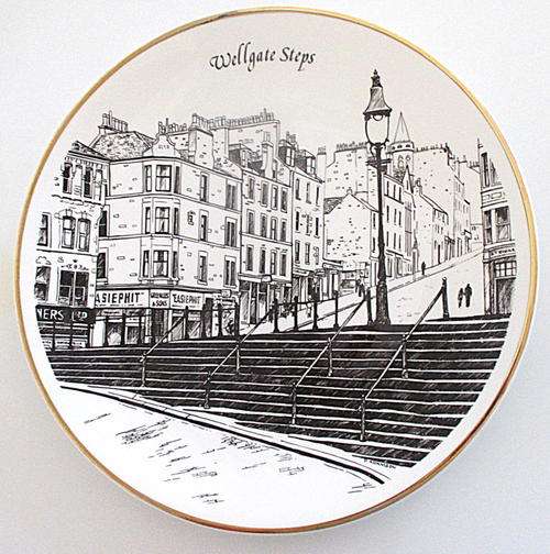 A LIMITED EDITION COLLECTORS PLATE--"THE WELLGATE STEPS"