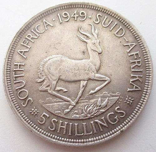 A 1949 SOUTH AFRICAN ,800 SILVER 5/-