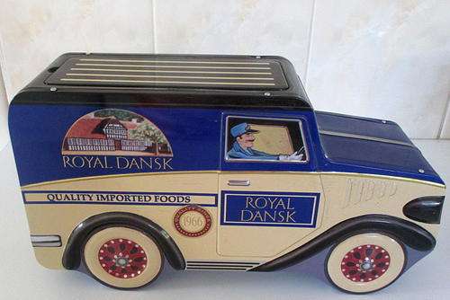 A MODERN COLLECTABLE ROYAL DANSK TIN IN THE FORM OF A VAN