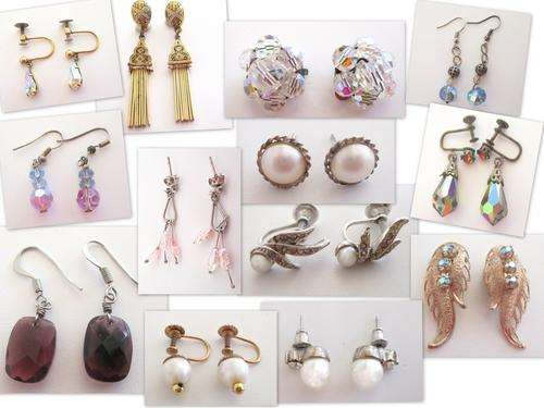 A LOT OF EARRINGS--ALL FOR 1 BID-- 1 Pair is gold plated