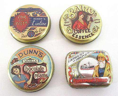 AN OLDE WORLD REPRODUCTION TIN.