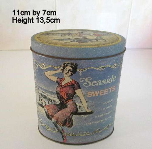 AN OLDE WORLD REPRODUCTION TIN--Image enhanced note measurements.