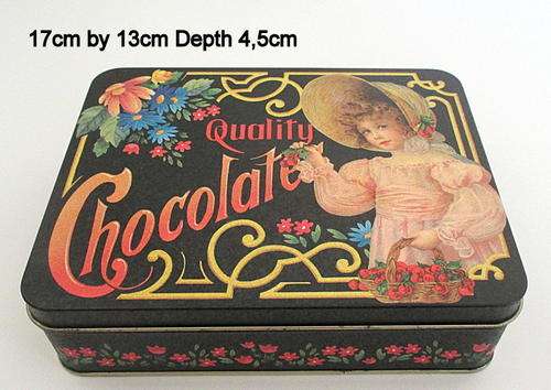 AN OLDE WORLD REPRODUCTION TIN.