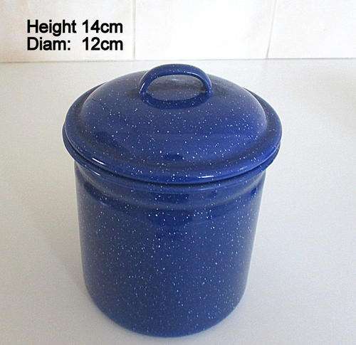 A MODERN ENAMEL CONTAINER