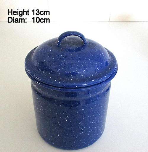 A MODERN ENAMEL CONTAINER