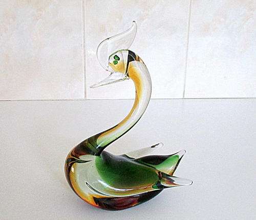 AN ORIGINAL VINTAGE MURANO GLASS DUCK---PERFECT