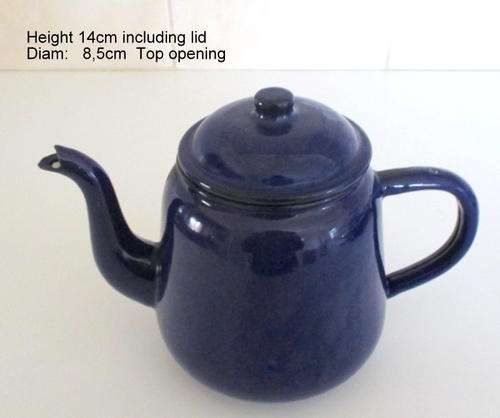 A  MODERN ROYAL BLUE ENAMEL KETTLE